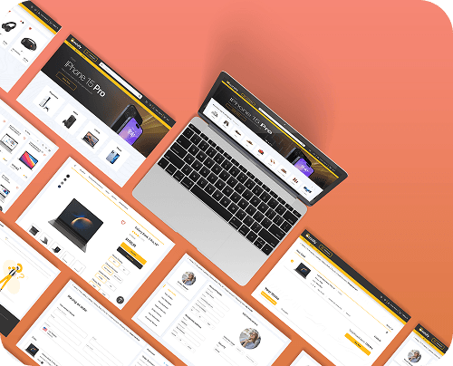 laptop with a lot of our designs